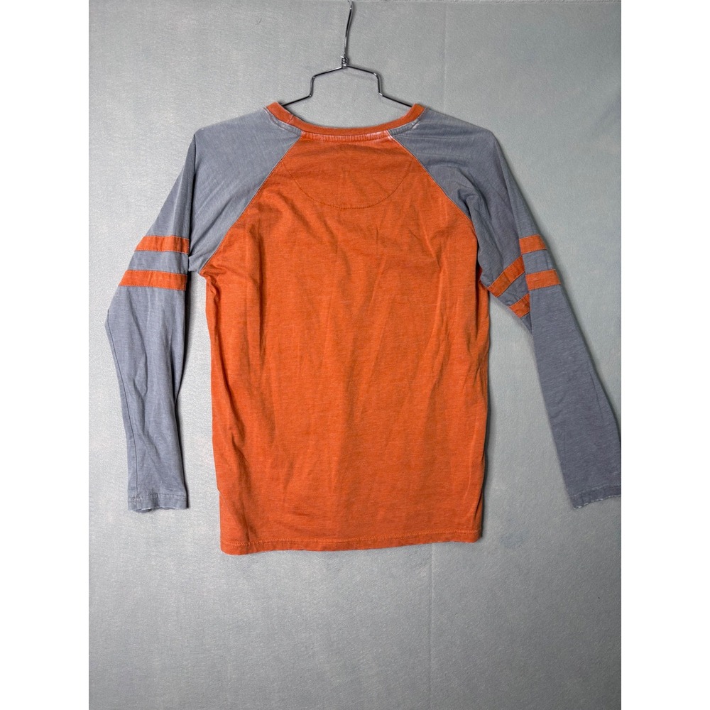 Pressbox Texas Longhorns Raglan Long Sleeve Shirt Burnt Orange Grey Mens Medium - Picture 5 of 6